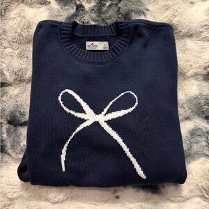 Hollister Navy Blue bow Sweater